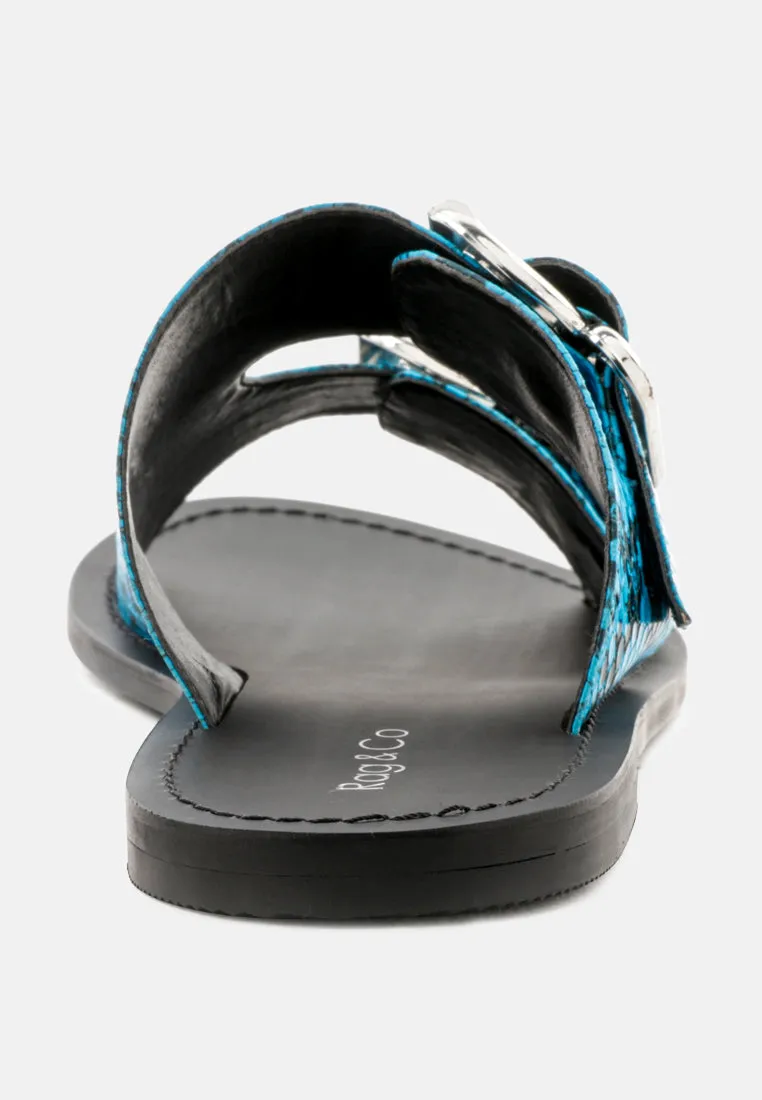 Kelly Flat Sandal With Buckle Straps By Ruw