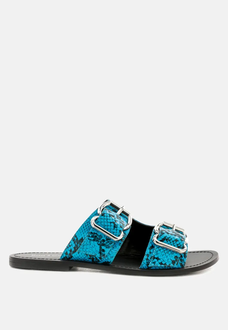 Kelly Flat Sandal With Buckle Straps By Ruw