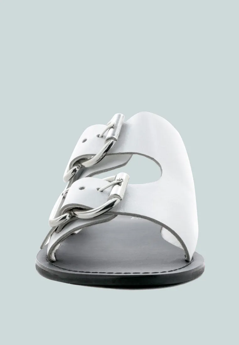 Kelly Flat Sandal With Buckle Straps By Ruw