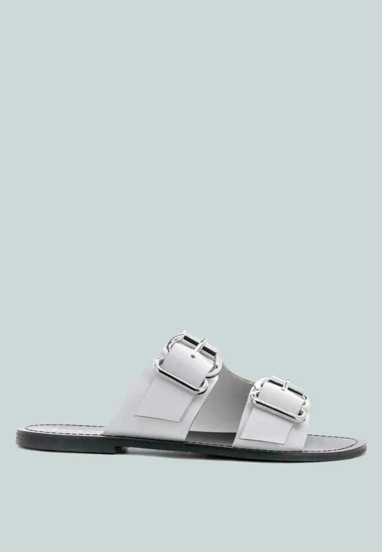 Kelly Flat Sandal With Buckle Straps By Ruw