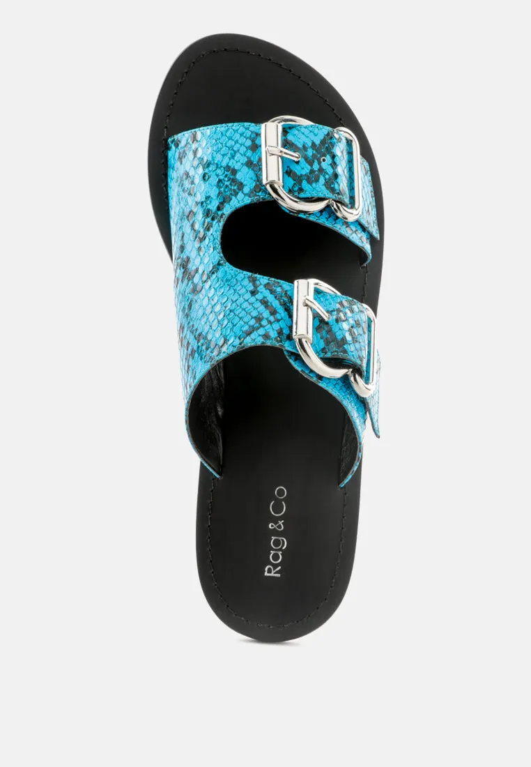 Kelly Flat Sandal With Buckle Straps By Ruw