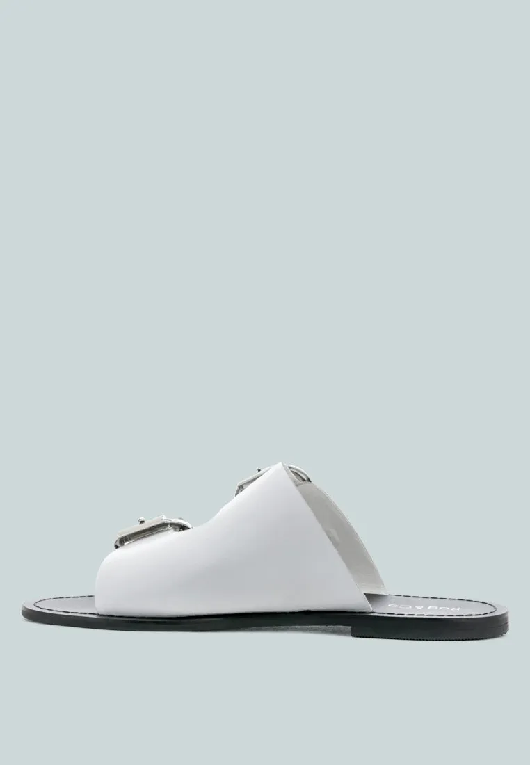 Kelly Flat Sandal With Buckle Straps By Ruw