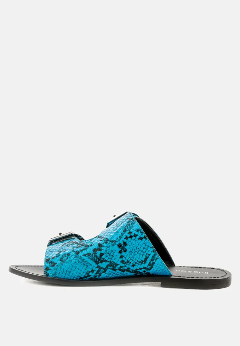 Kelly Flat Sandal With Buckle Straps By Ruw