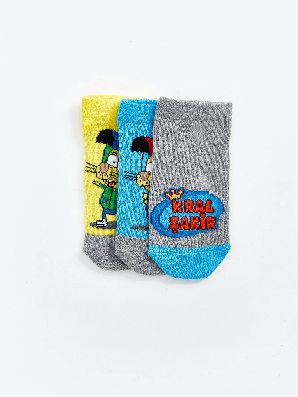 Kral Şakir Patterned Boy Booties Socks 3-pack