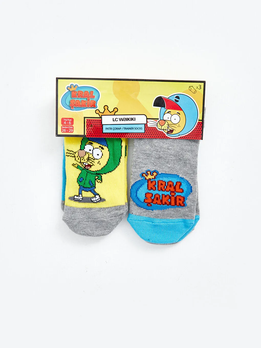 Kral Şakir Patterned Boy Booties Socks 3-pack