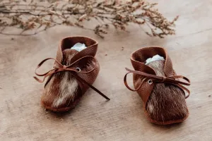 Lace Bootie - Tan & Cowhide