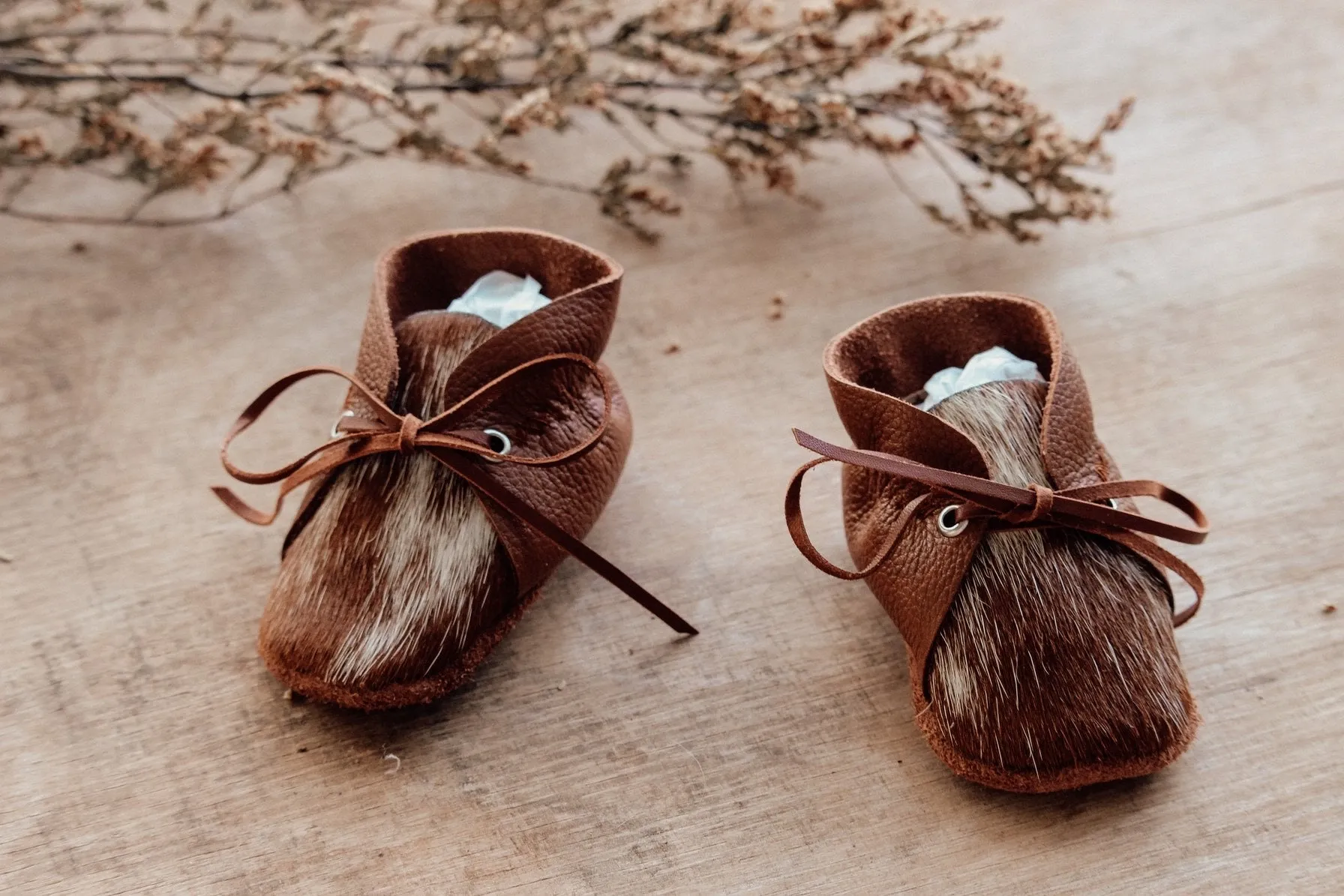 Lace Bootie - Tan & Cowhide