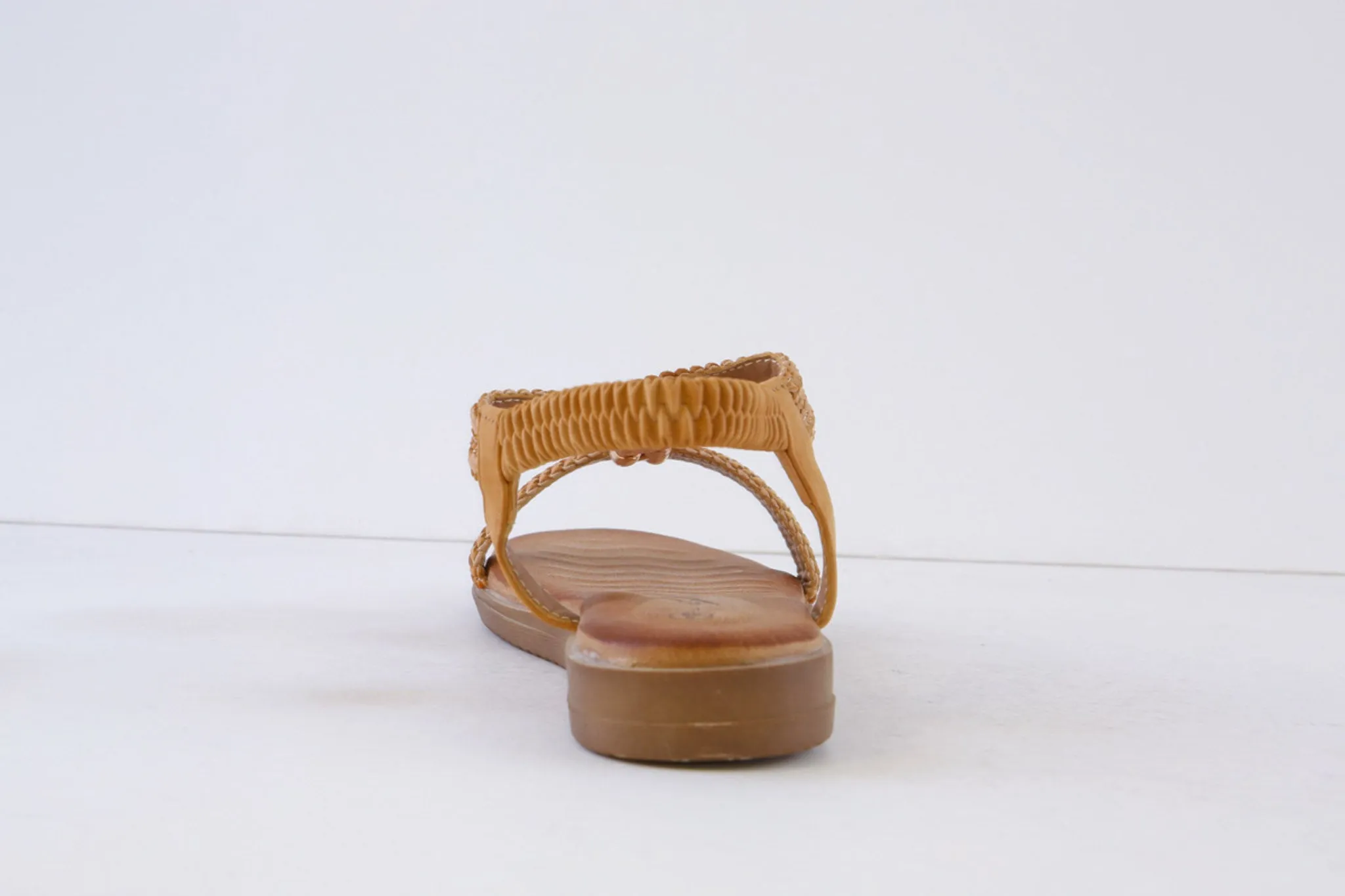 LUNAR - JLH502 PORTOFINO- FLAT FASHION SANDAL - TAN
