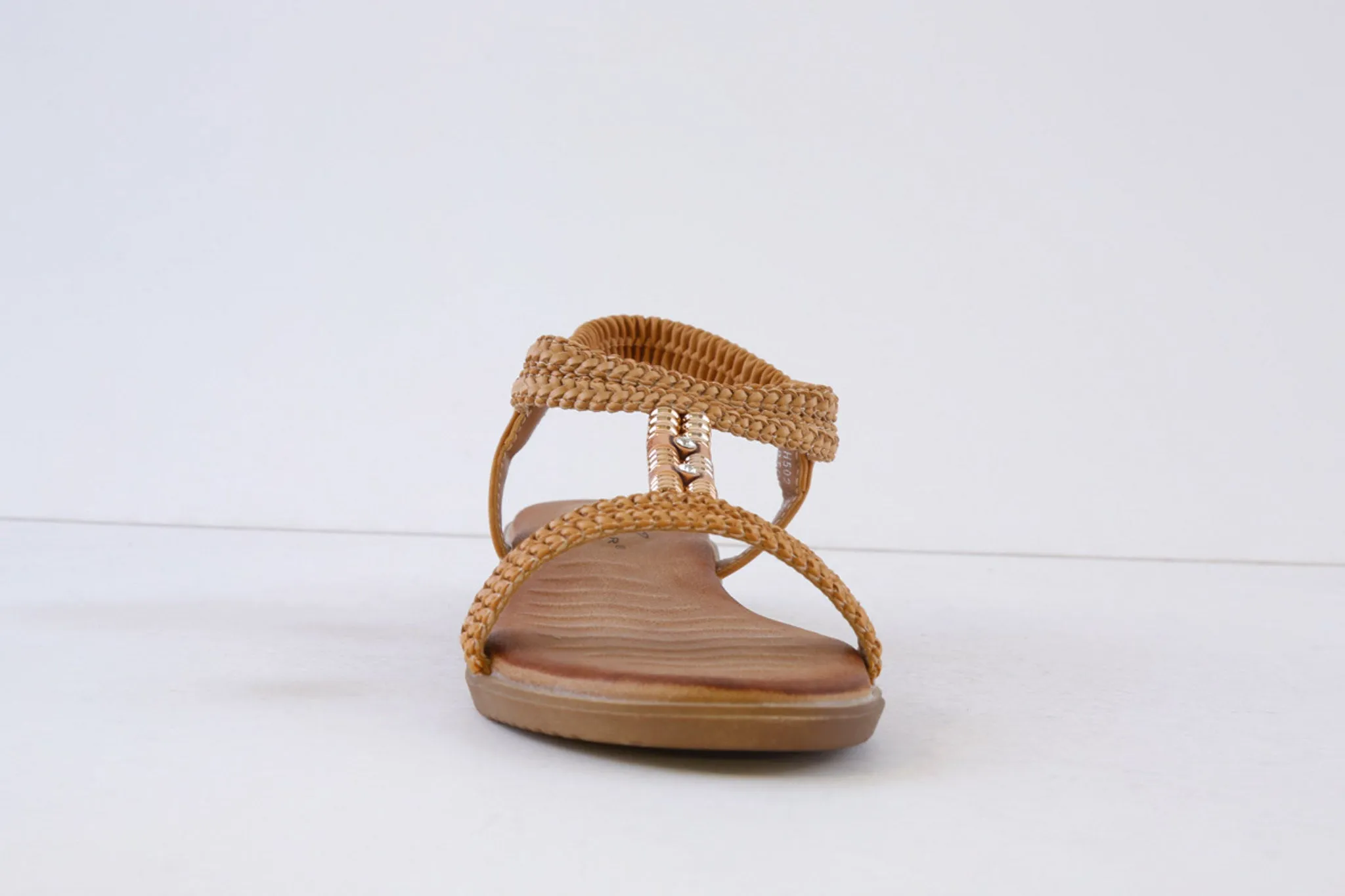 LUNAR - JLH502 PORTOFINO- FLAT FASHION SANDAL - TAN