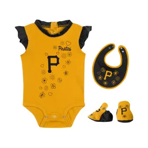 Newborn & Infant Pittsburgh Pirates Fanatics Gold Happy Baseball Bodysuit, Bib & Bootie Set
