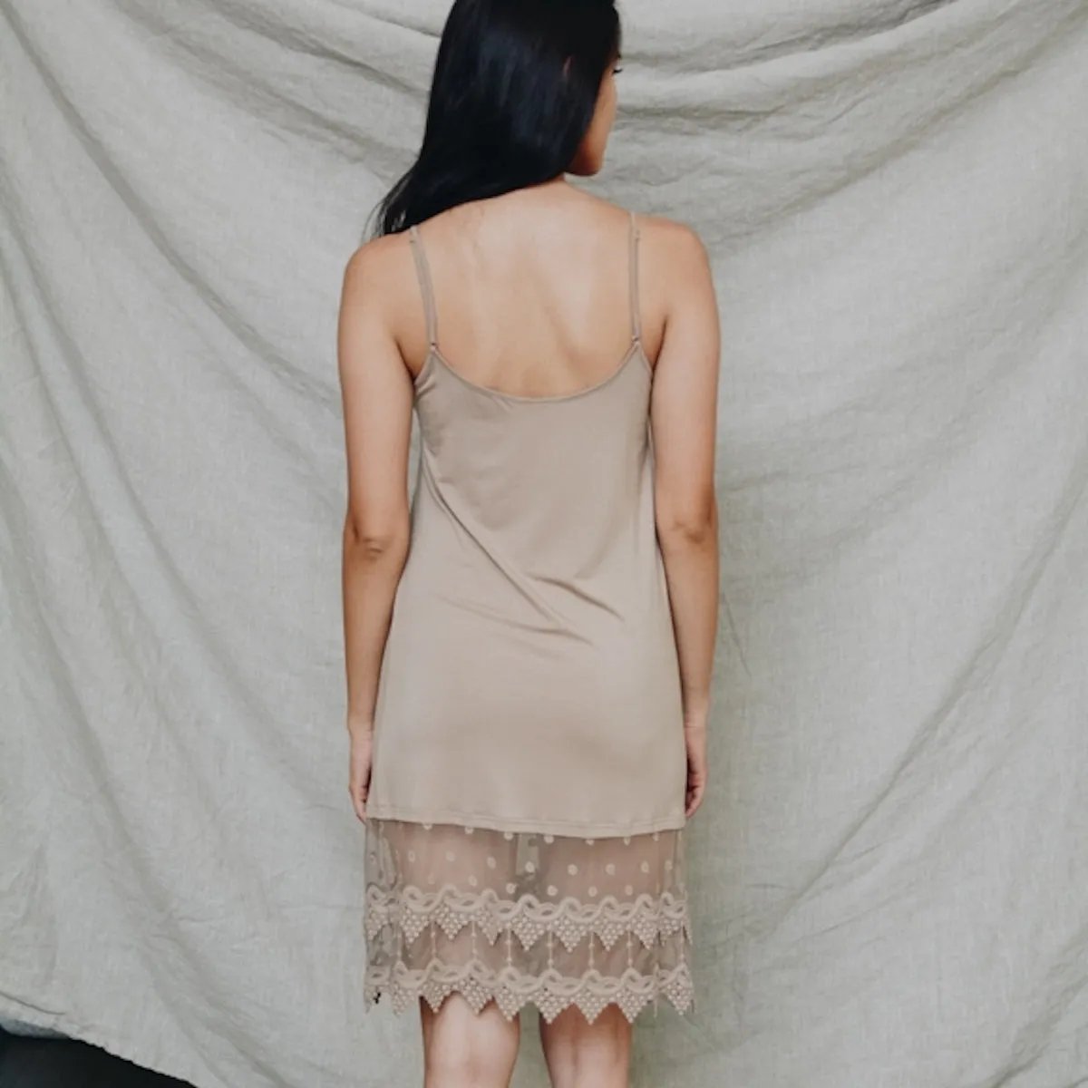 Nude Lace Slip Dress