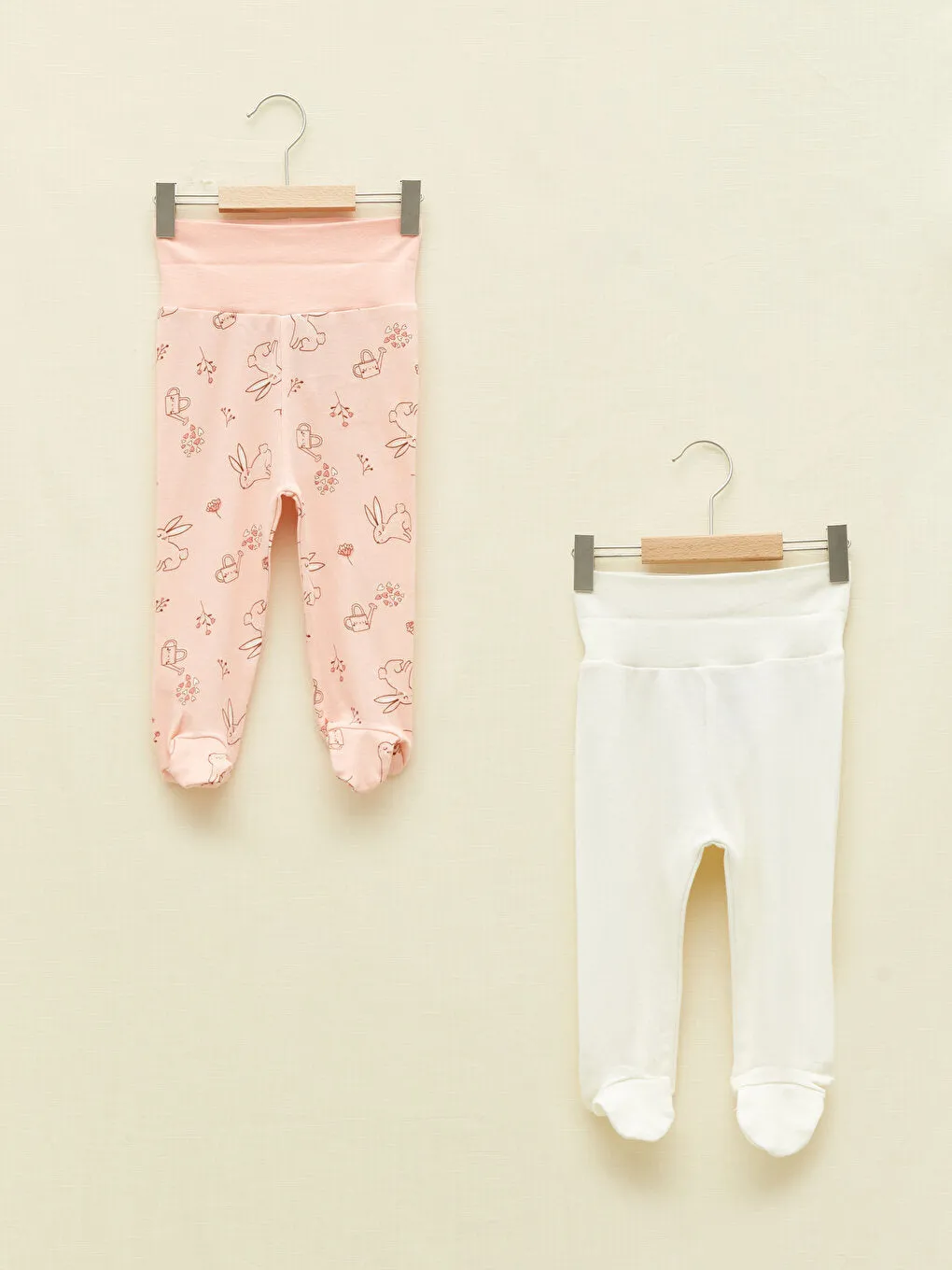 Organic Cotton Trousers with Elastic Waist, 2-Piece