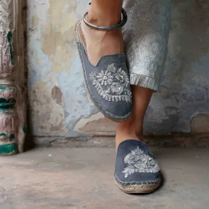 Ottoman Silver Espadrilles Flats