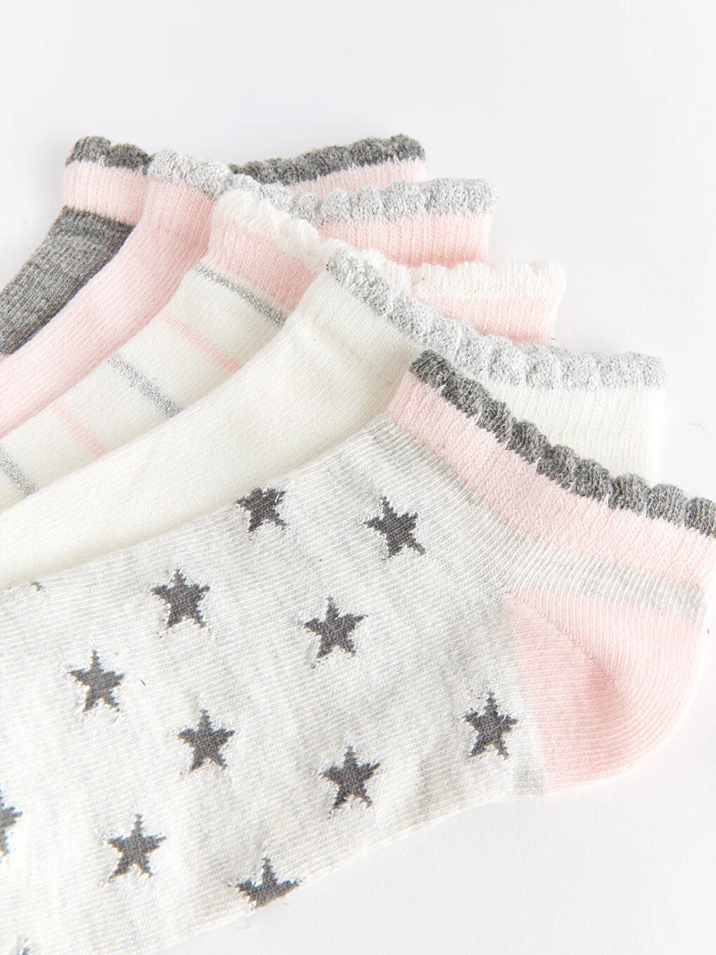 Patterned Girl's Booties Socks 5-pack