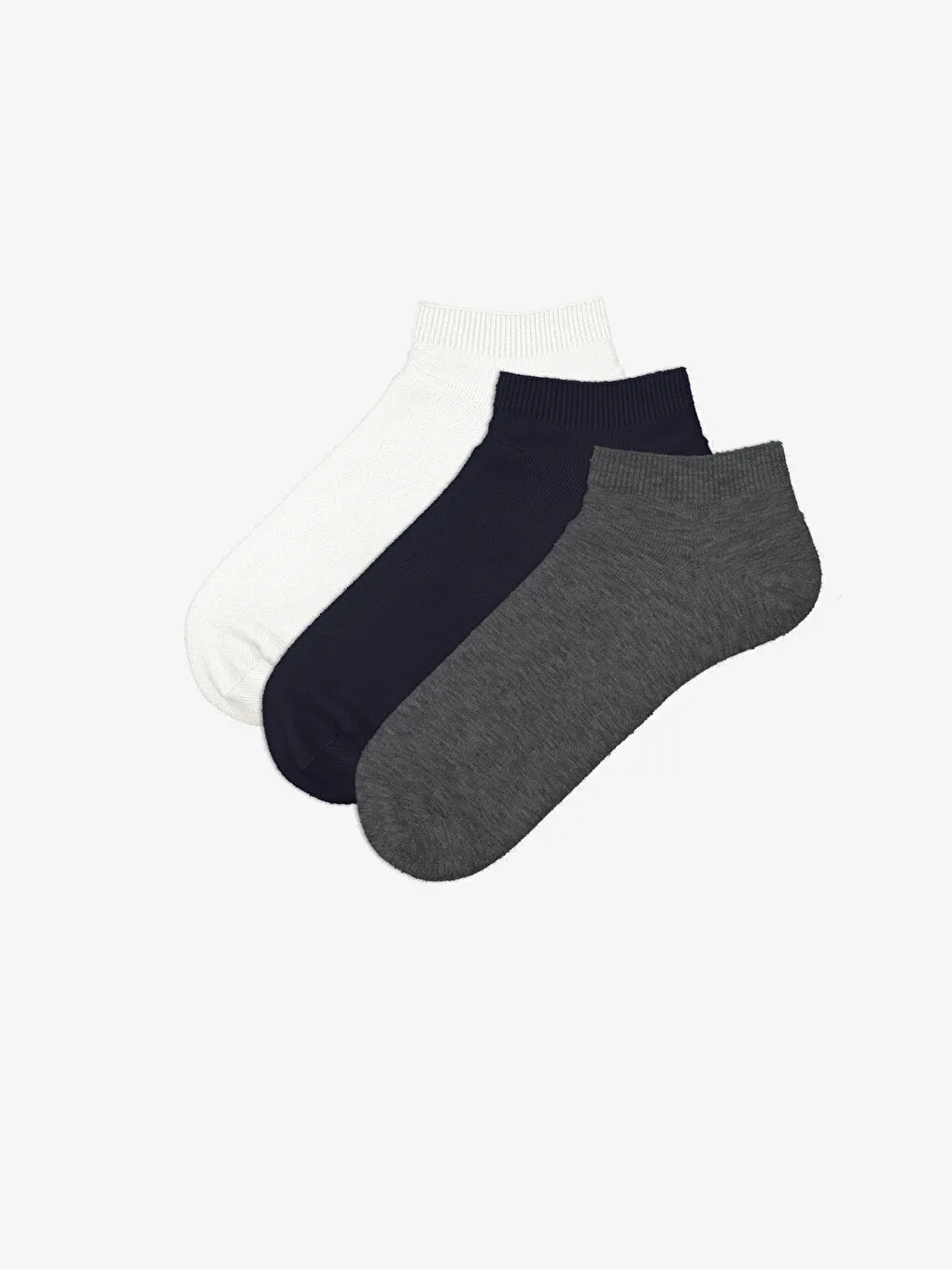 Plain Men's Booties Socks 3-pack