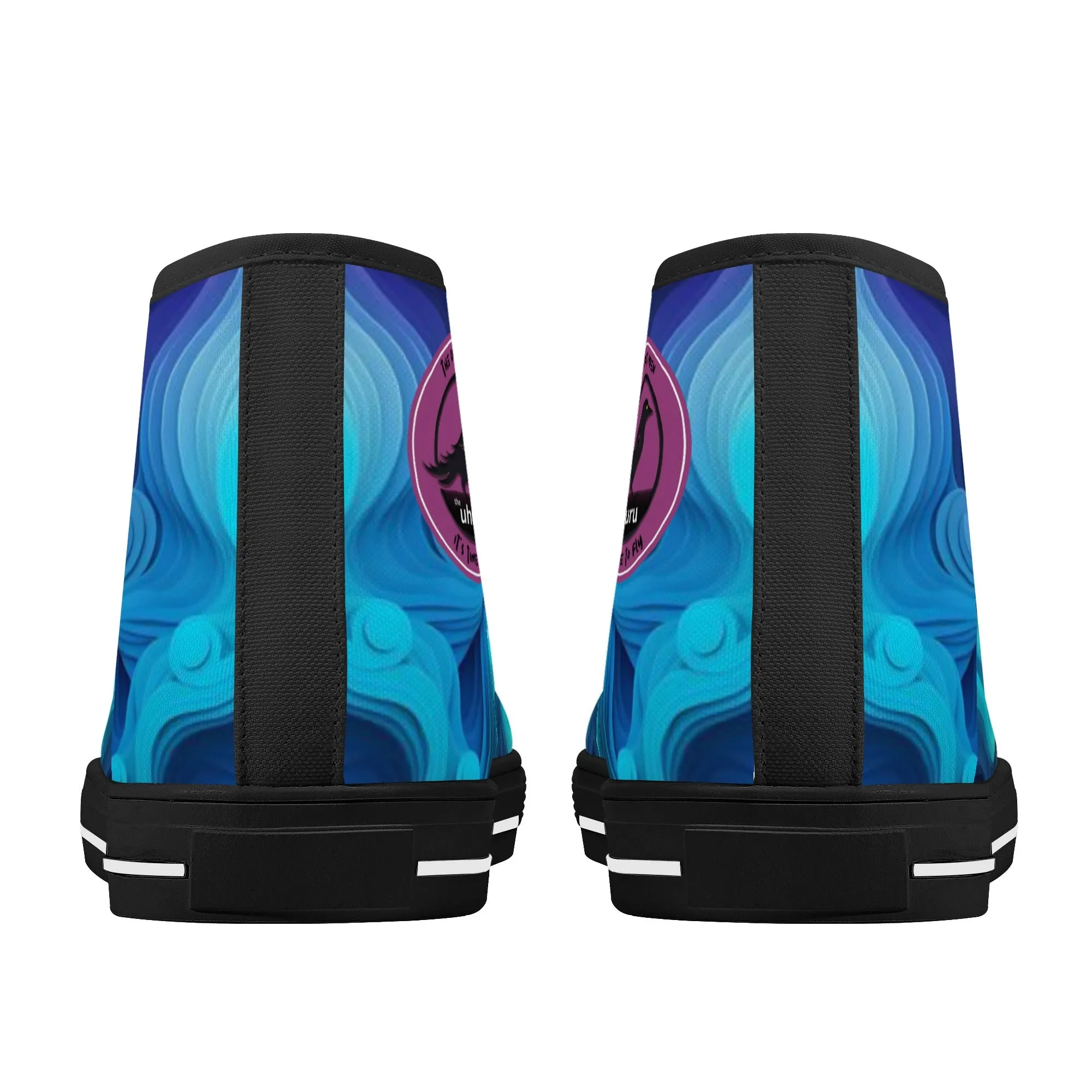 Rainbow Swirl Womens High Top Canvas Shoes