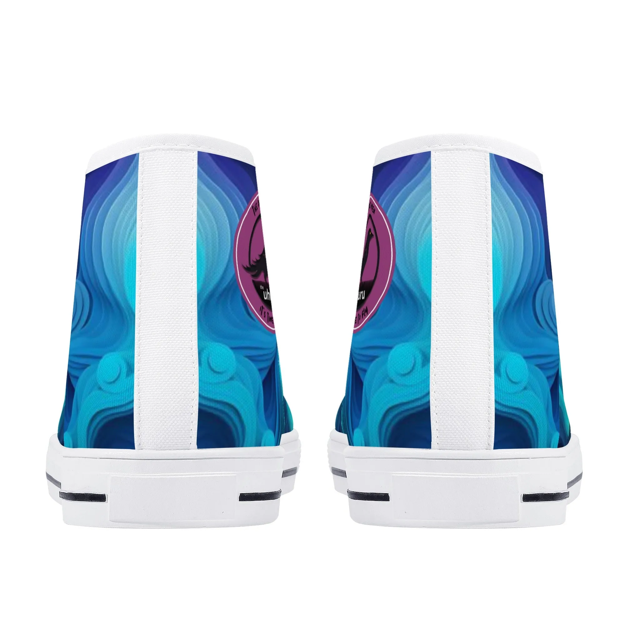 Rainbow Swirl Womens High Top Canvas Shoes