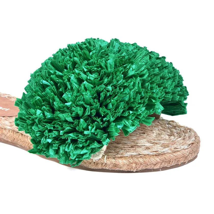 Rhim Jhim Sandals Kelly Green-Open Toes Flats