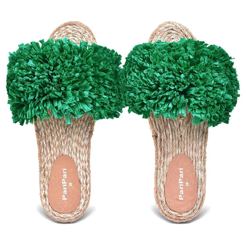 Rhim Jhim Sandals Kelly Green-Open Toes Flats