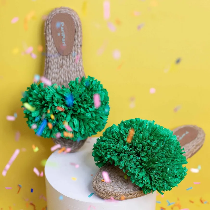 Rhim Jhim Sandals Kelly Green-Open Toes Flats