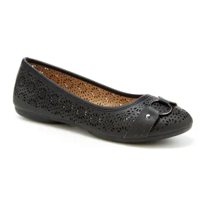 Round Toe Cut Out O-Ring Band Flats (Giovana)