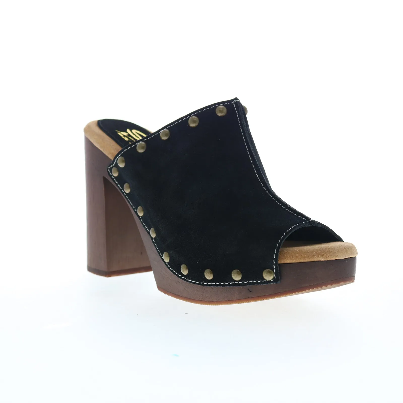 Sbicca Crowley PS113 Womens Black Suede Slip On Mule Sandals Shoes