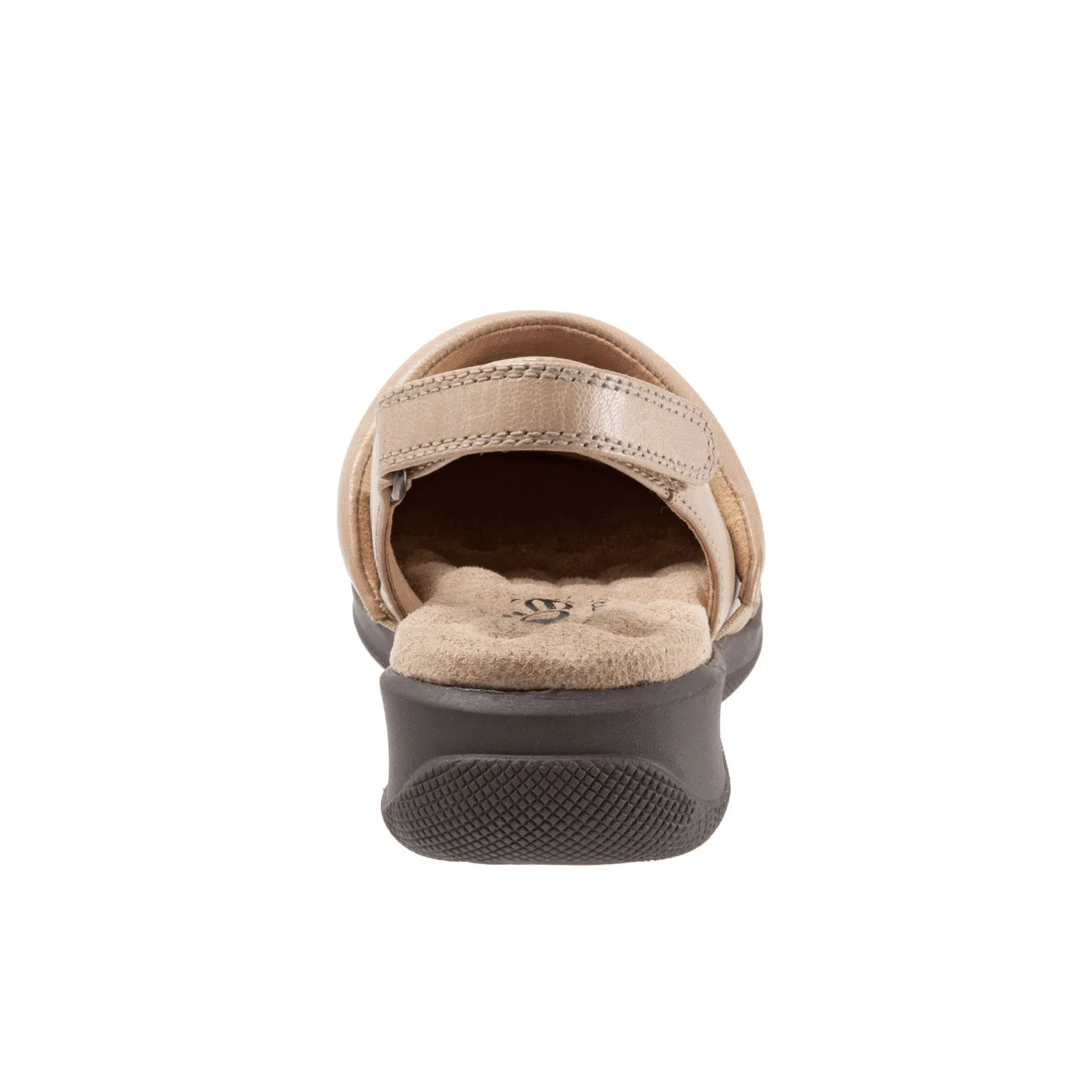 Softwalk Salina Woven S1365-102 Womens Brown Leather Strap Clog Flats Shoes