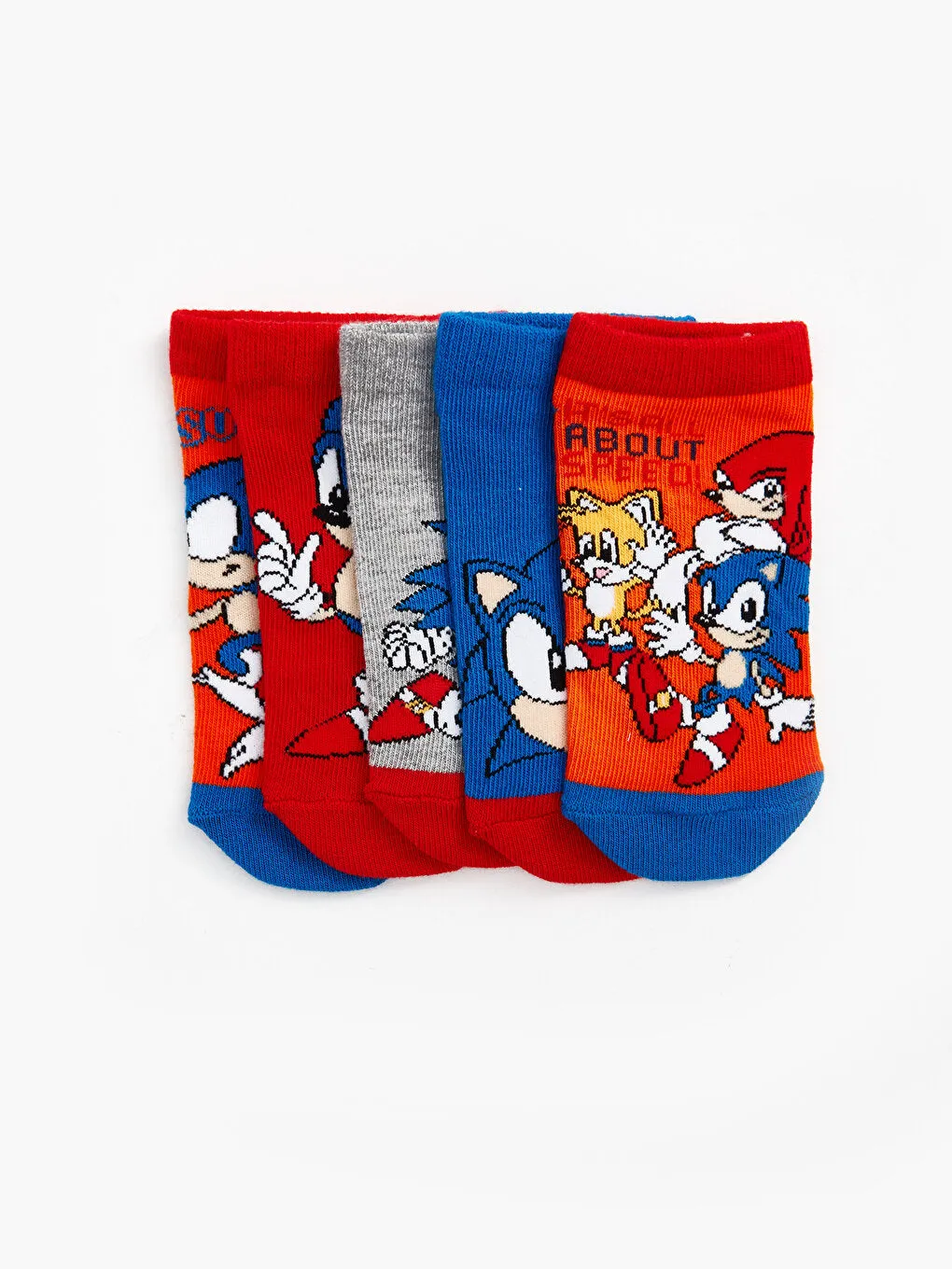 Sonic Patterned Boy Booties Socks 5-pack