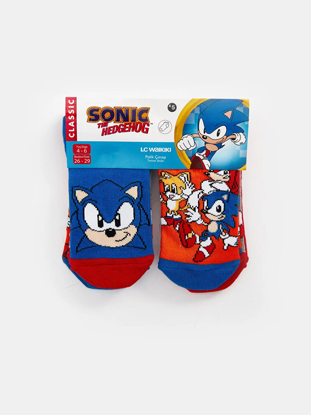 Sonic Patterned Boy Booties Socks 5-pack