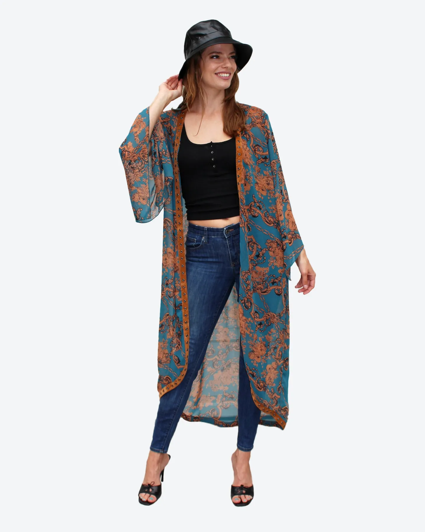 Teal Baroque Kimono