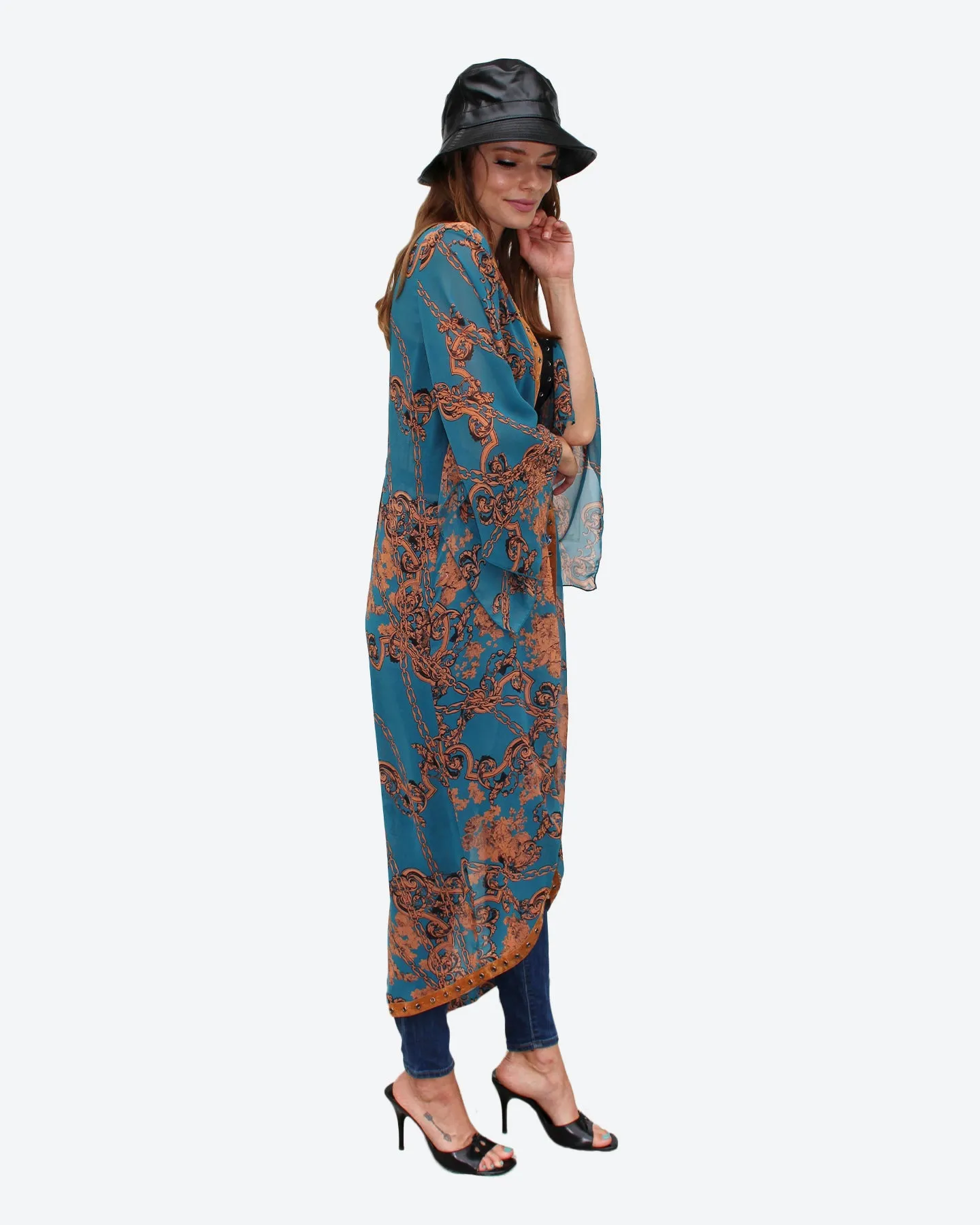 Teal Baroque Kimono