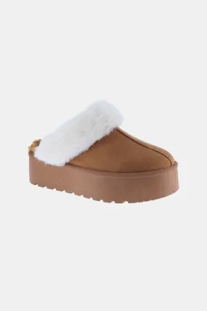 Thick Bottom Fur Trim Slip-ons