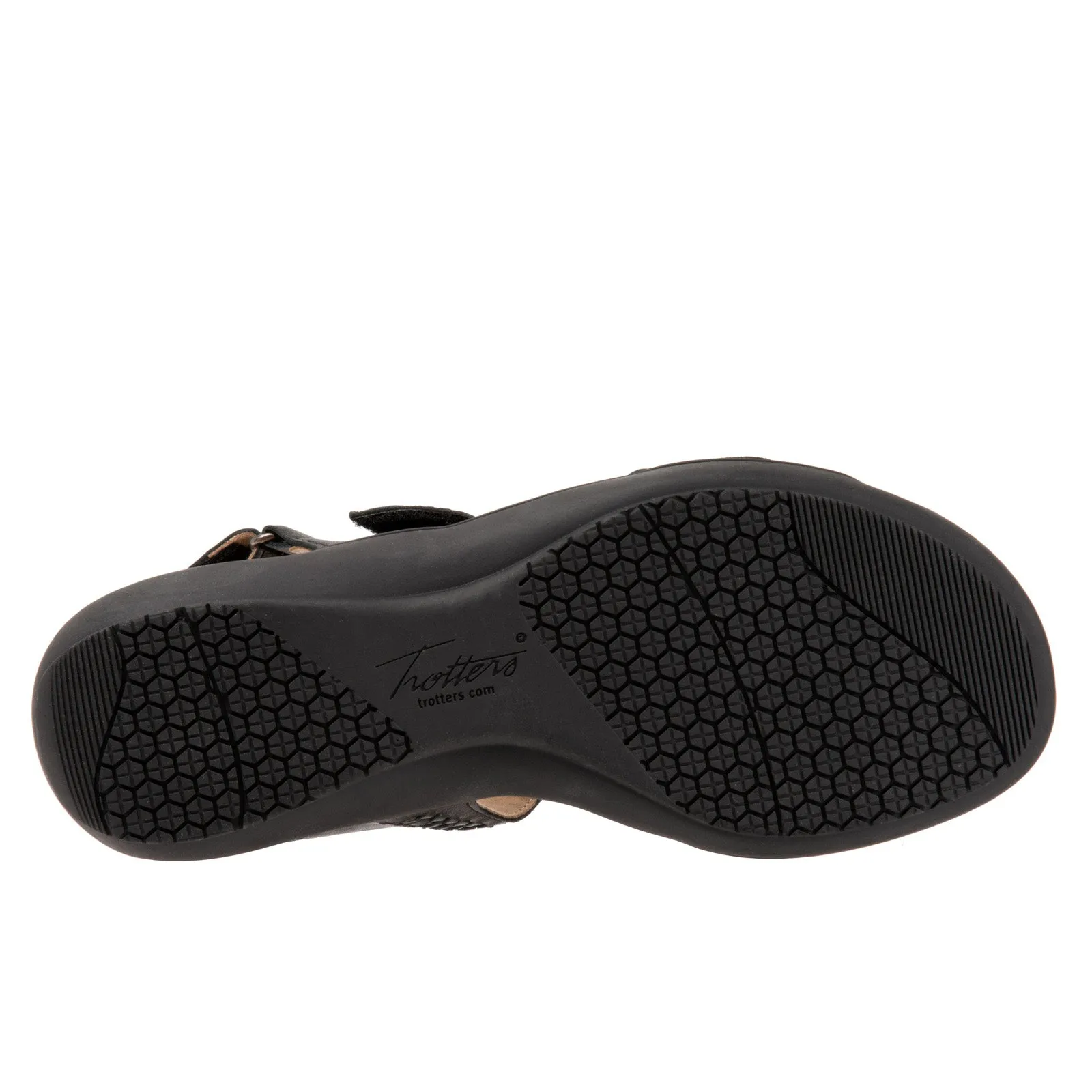 Trotters Romi Woven T2232-001 Womens Black Narrow Strap Sandals Shoes