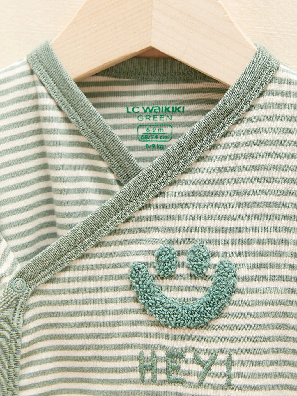 V-Neck Long Sleeve Printed Organic Cotton 3-Piece Set