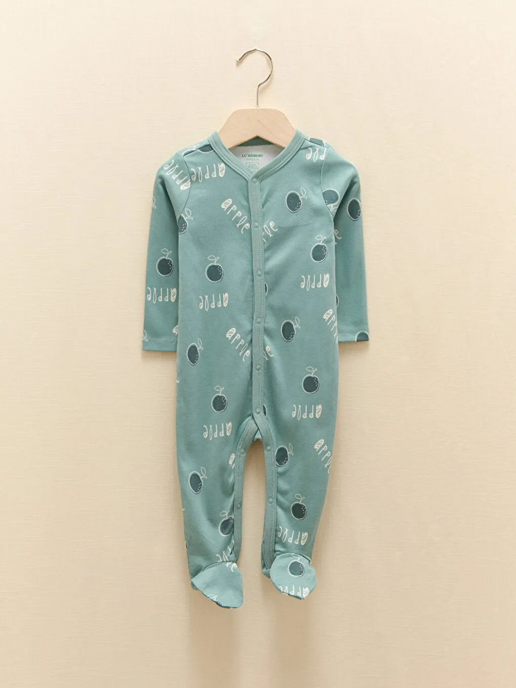 V-neck Long Sleeve Printed Organic Cotton Baby Girl Jumpsuit 2-pack