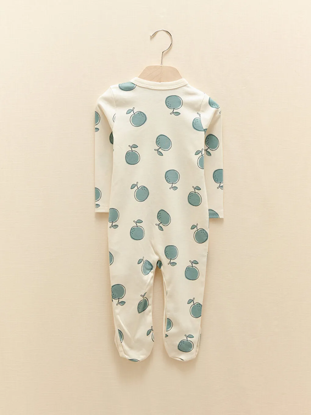 V-neck Long Sleeve Printed Organic Cotton Baby Girl Jumpsuit 2-pack