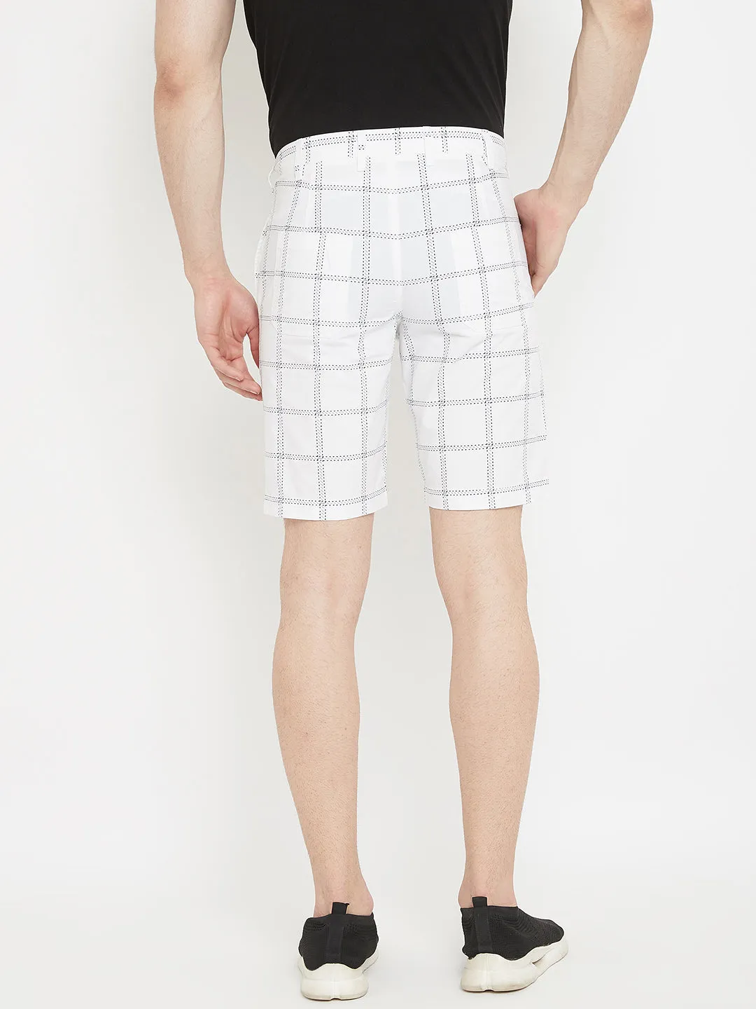 White Checked shorts