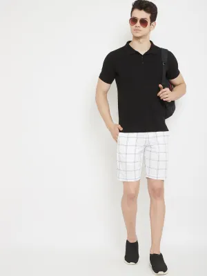 White Checked shorts