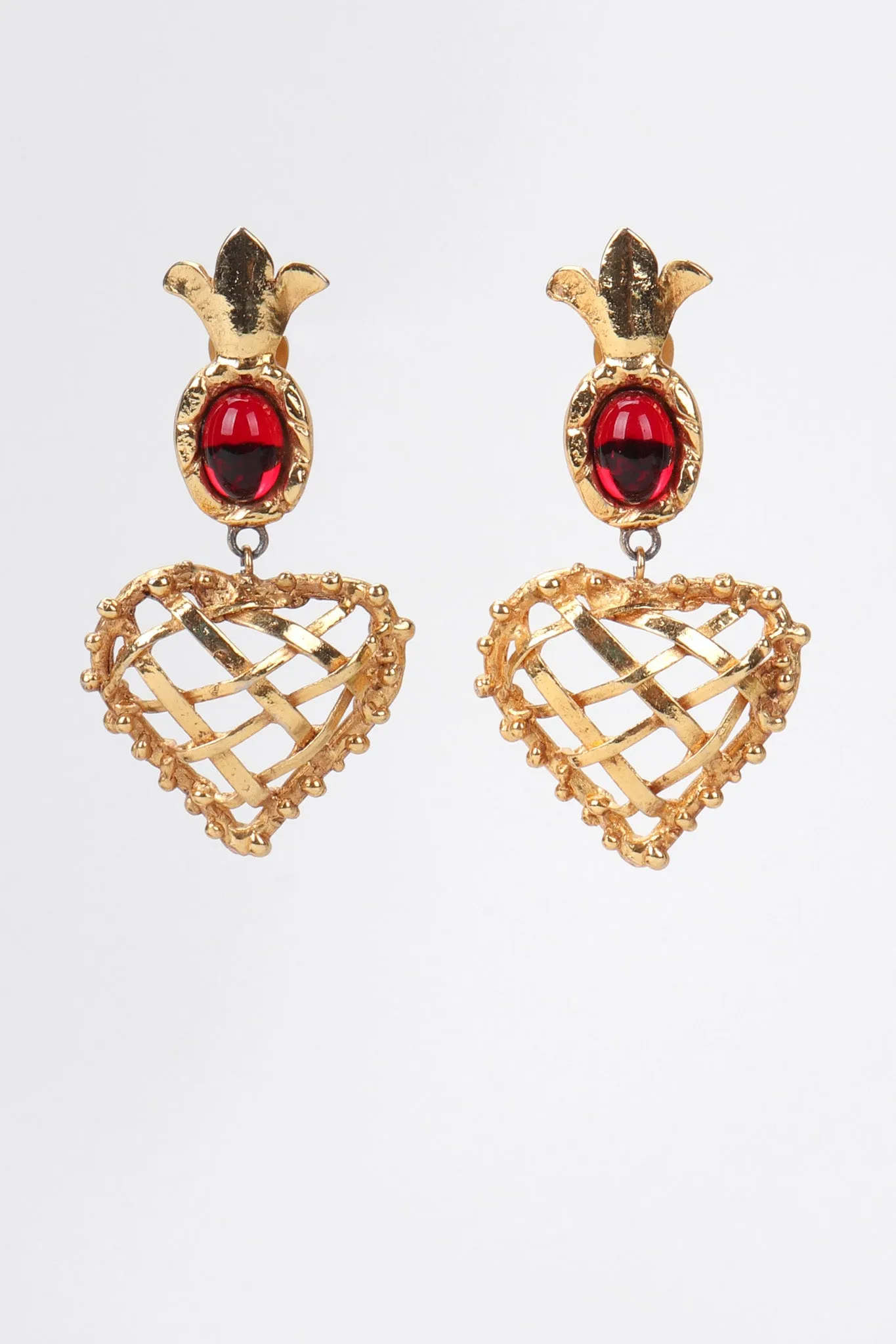 Woven Heart Crown Earrings